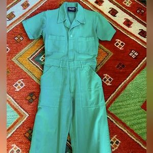 Short Sleeve Jumpsuit Seafoam Green